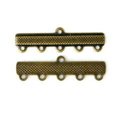 Link Bar, 32x7mm with 5 Loops, each 4mm apart - Antique Bronze Plated