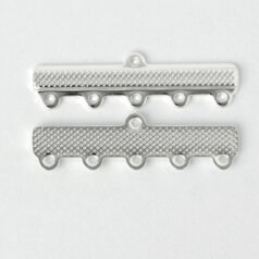 Link Bar, 32x7mm with 5 Loops, each 4mm apart - .999 Fine Silver Plated