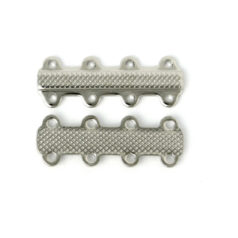 Link Bar, 25x9mm Double Link Bar with 4 Loops on each side 4mm apart with elegant detail - Nickel Plated