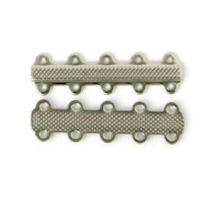 Link Bar, 32x9mm Double Link bar with 5 Loops on each side 4mm apart with elegant detail - Nickel Plated