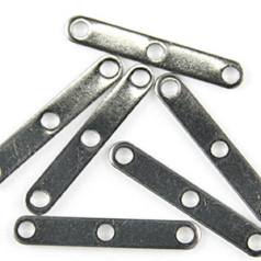 Spacer Bar, 18x2mm Spacer Bar with 3 holes for 3 strands - Gunmetal Plated Brass