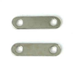 Spacer Bar, 8x2mm Spacer Bar with 2 holes for 2 strands- Nickel Plated Brass