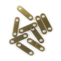 Spacer Bar, 8x2mm Spacer Bar with 2 holes for 2 strands- Antique Bronze Plated Brass