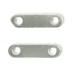 Spacer Bar, 8x2mm Spacer Bar with 2 holes for 2 strands- .999 Fine Silver Plated Brass