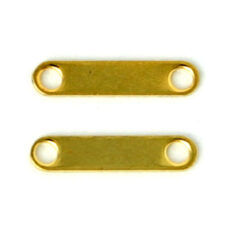 Spacer Bar, 11x2mm Spacer Bar with 2 holes for 2 strands - 24K Gold Plated Brass