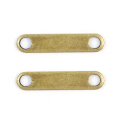 Spacer Bar, 11x2mm Spacer Bar with 2 holes for 2 strands - Antique Bronze Plated Brass