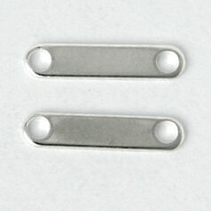 Spacer Bar, 11x2mm Spacer Bar with 2 holes for 2 strands - .999 Fine Silver Plated Brass