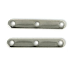 Spacer Bar, 18x2mm Spacer Bar with 3 holes for 3 strands - Nickel Plated Brass