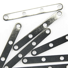 Spacer Bar, 27x2mm Spacer Bar with 4 holes for 4 strands - Gunmetal Plated Brass