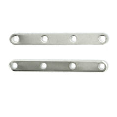 Spacer Bar, 27x2mm Spacer Bar with 4 holes for 4 strands - Nickel Plated Brass