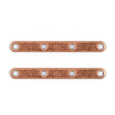 Spacer Bar, 27x2mm Spacer Bar with 4 holes for 4 strands - Antique Copper Plated Brass