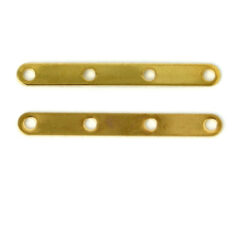 Spacer Bar, 27x2mm Spacer Bar with 4 holes for 4 strands - 24K Gold Plated Brass