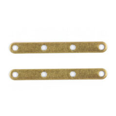 Spacer Bar, 27x2mm Spacer Bar with 4 holes for 4 strands - Antique Bronze Plated Brass
