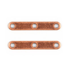 Spacer Bar, 18x2mm Spacer Bar with 3 holes for 3 strands - Antique Copper Plated Brass