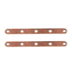 Spacer Bar, 36x2mm Spacer Bar with 5 holes for 5 strands - Antique Copper Plated Brass