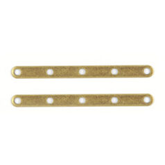Spacer Bar, 36x2mm Spacer Bar with 5 holes for 5 strands - Antique Bronze Plated Brass