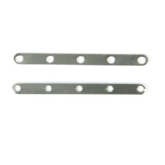Spacer Bar, 36x2mm Spacer Bar with 5 holes for 5 strands - .999 Fine Silver Plated Brass