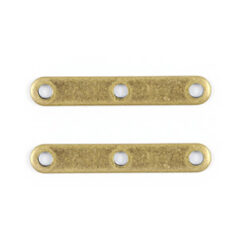 Spacer Bar, 18x2mm Spacer Bar with 3 holes for 3 strands - Antique Bronze Plated Brass