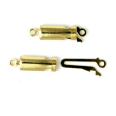Clasp, 19x4mm Plain Rectangle Clasp with easy slide catch - 24K Gold Plated Brass