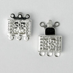 Clasp, 12mm Box Clasp with Filigree design - .999 Fine Silver