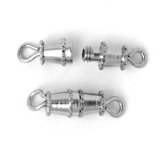 Clasp, 8x4mm Clasp Barrel screw together style - Nickel Plated Brass