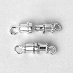 Clasp, 8x4mm Clasp Barrel screw together style - Silver Plated Brass