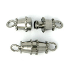 Clasp, 10x5mm Clasp Barrel screw together style - Gunmetal Plated Brass