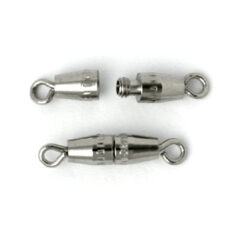 Clasp, 10x3mm Torpedo Clasp screw together style - Nickel Plated Brass