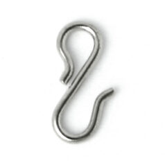 Clasp, 11.3x6mm Small "S" Hook Clasp - Nickel Plated Brass