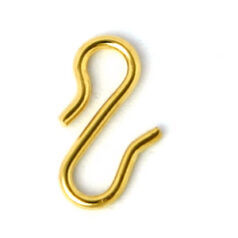 Clasp, 11.3x6mm Small "S" Hook Clasp - Gold Plated Brass