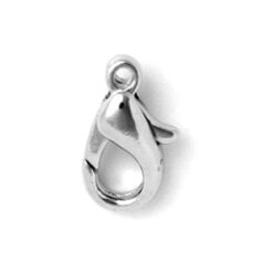 Clasp, Beazu Lobster Claw Clasp (length 13mm width 7mm) - Nickel Plated Metal