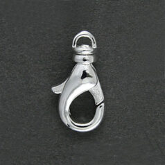 Clasp, Beazu Swivel Lobster Clasp (length 10mm width 6mm) - .999 Fine Silver Plated Metal Base