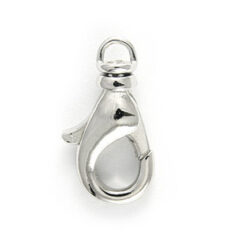 Clasp, Beazu Swivel Lobster Clasp (length 15mm width 9mm) - Nickel Plated Metal Base