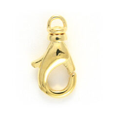 Clasp, Beazu Swivel Lobster Clasp (length 15mm width 9mm) - 24K Gold Plated Metal Base