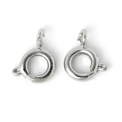 Clasp, 6mm Beazu Spring Ring Clasp - Nickel Plated Metal Base