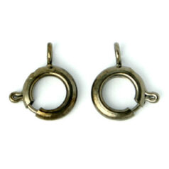 Clasp, 9mm Beazu Spring Ring Clasp - Gunmetal Plated Metal Base