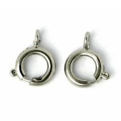 Clasp, 9mm Beazu Spring Ring Clasp - Nickel Plated Metal Base