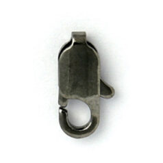 Clasp, 12x4mm Beazu Lobster Clasp - Gunmetal Plated Metal Base