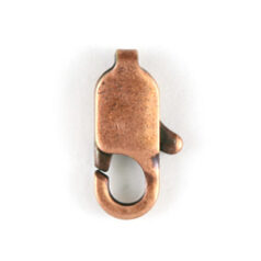 Clasp, 12x4mm Beazu Lobster Clasp - Antique Copper Plated Metal Base