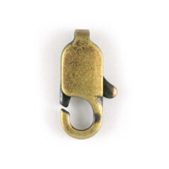 Clasp, 12x4mm Beazu Lobster Clasp - Antique Bronze Plated Metal Base