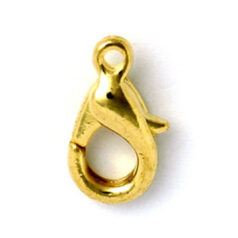 Lobster Claw Clasp (length 15mm width 8mm) with Loop – 24K Gold Plated Nickel Free