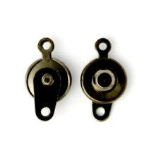 Clasp, 9mm Round Press Button Style Clasp (16mm length) with Swivel - Gunmetal Plated Metal Base