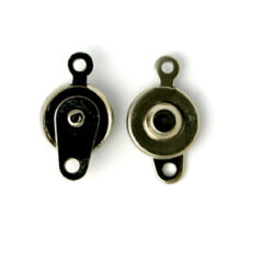 Clasp, 9mm Round Press Button Style  Clasp (16mm length) with Swivel - Nickel Plated Metal Base