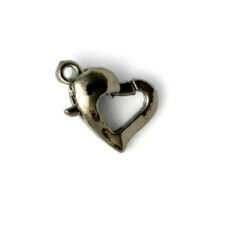 Clasp, 10x9mm Heart Claw Clasp with Trigger Clasp - Gunmetal Plated Metal Base