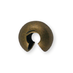 Crimp Cover, 4mm Crimp Cover - Antique Bronze Plated Brass