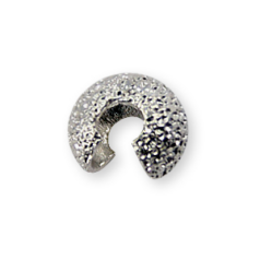 Crimp Cover, 4mm Crimp Cover in stardust Matte Silver - NIckel plated