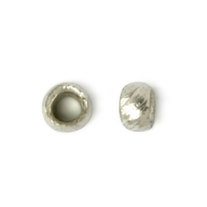 Crimp, 2mm Round Crimp with 1.5mm inside diameter - Silver Plated Brass