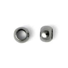 Crimp, 2mm Round Crimp with 1.5mm inside diameter - Gunmetal Plated Brass