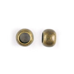 Crimp, 2mm Round Crimp with 1.5mm inside diameter - Antique Bronze Plated Brass