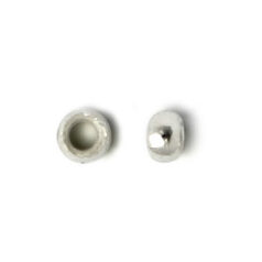 Crimp, 2mm Round Crimp with 1.3mm inside diameter - .999 Silver Plated Brass